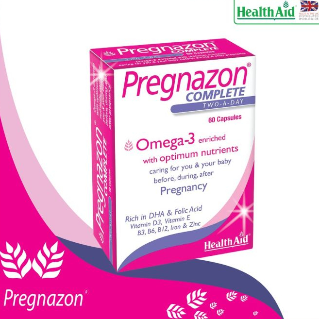 Viên Bổ Bầu HealthAid Pregnazon Complete - Cung cấp Vitamin và Khoáng Chât thiết yếu cho mẹ bầu H/60v - ANH QUỐC