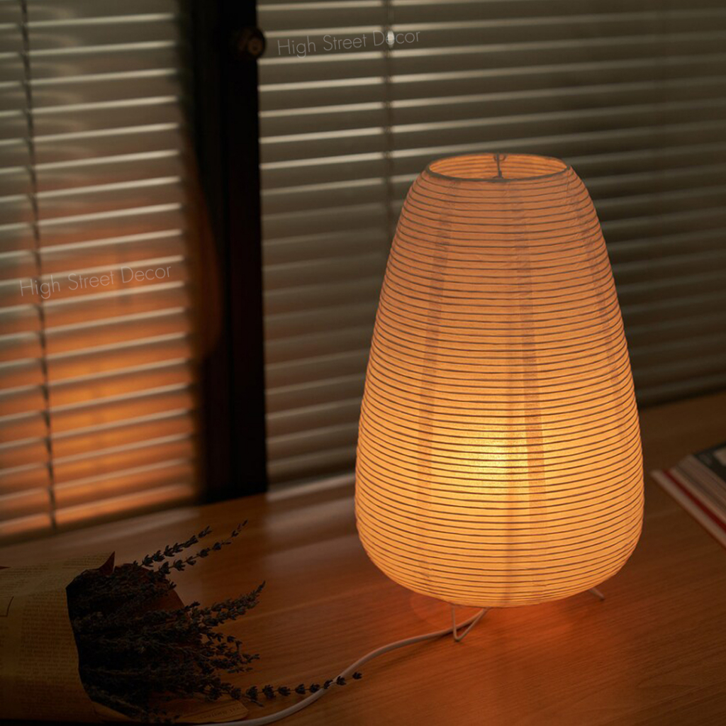 Đèn Noguchi để bàn phong cách Nhật Bản, Đèn ngủ để bàn thiết kế tối giản, hiện đại (Tặng kèm bóng đèn)