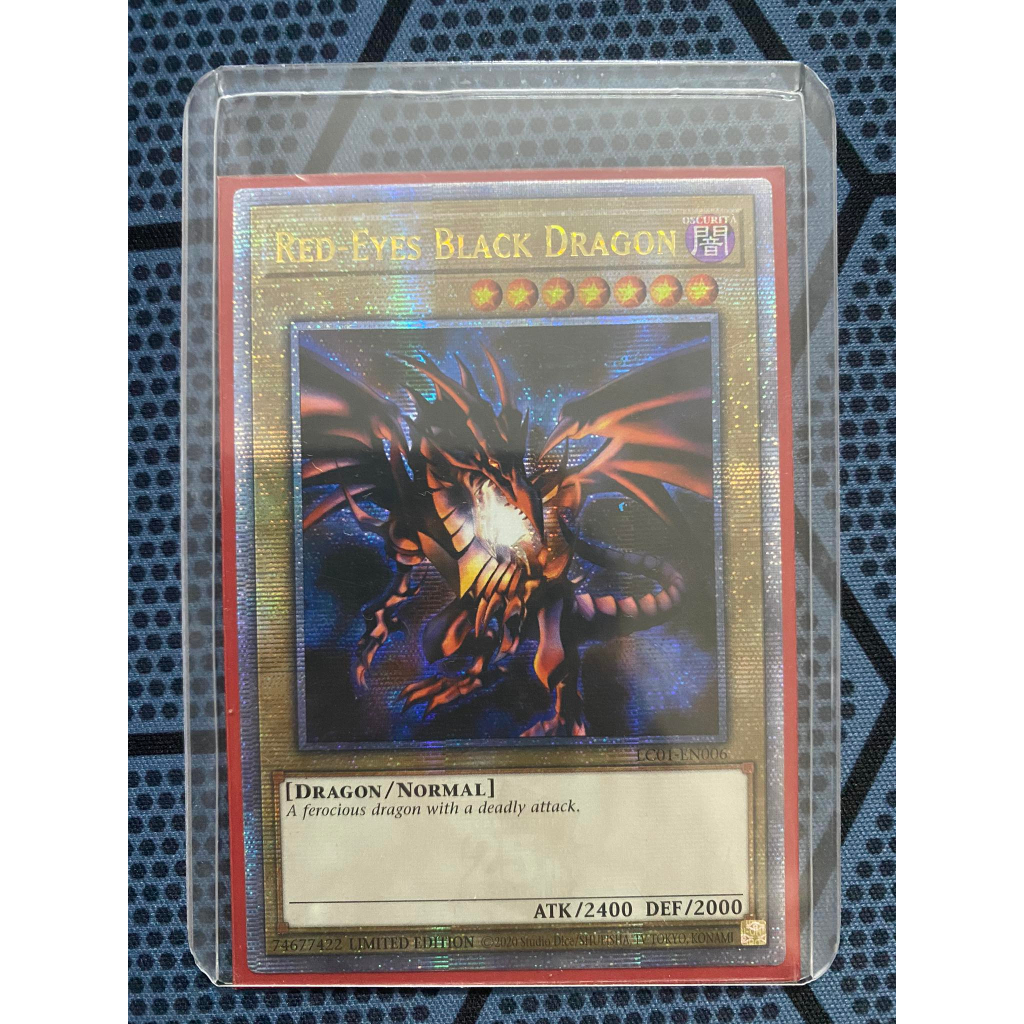 Bài yugioh thời đầu duel monster - Red-Eyes Black Dragon - LC01-EN006 - Quarter Century Secret Rare Limited Edition