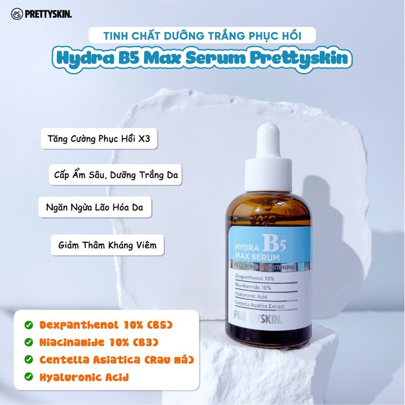 Tinh Chất Phục Hồi, Dưỡng Trắng Da Pretty Skin B5 Hydra B5 Max Serum Repairing & Whitening Prettyskin