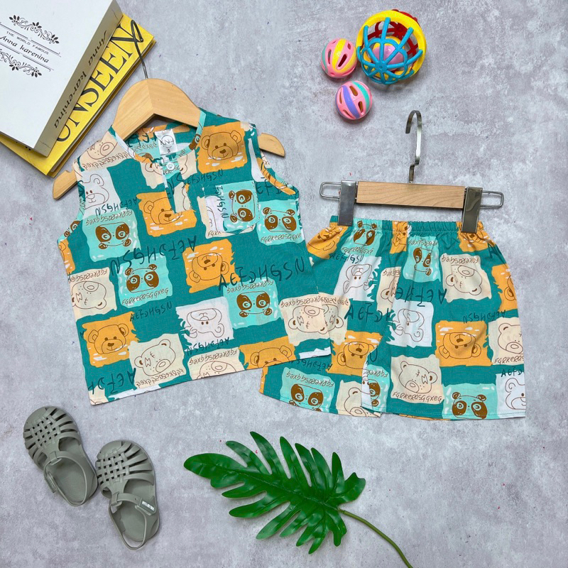 Bộ tole/lanh bé trai sát nách quần đùi - KN Kids