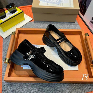 Giày đốc nữ đế cao 5cm quai ngang dán 3 màu