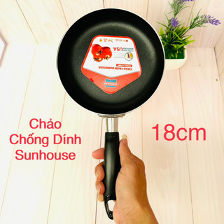 Chảo chống dính sunhouse 18cm ct18mt / 16cm chính hãng - không dùng bếp từ