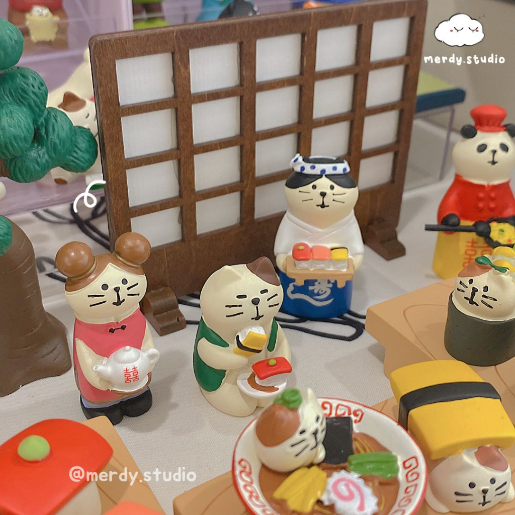 Mô hình mèo mini Meo Sushi decor bàn học