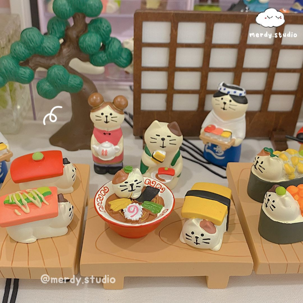 Mô hình mèo mini Meo Sushi decor bàn học