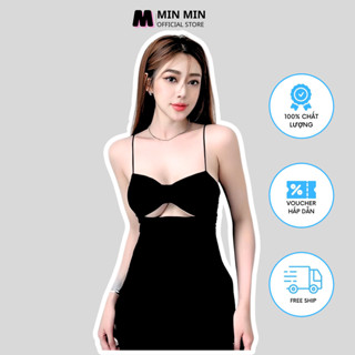 Đầm Body 2 Dây Cúp Ngực Hở Vai