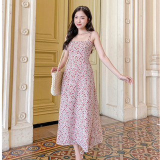 Đầm SENSI - Đầm maxi 2 dây hoa nhí