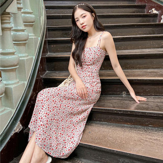 Đầm SENSI - Đầm maxi 2 dây hoa nhí