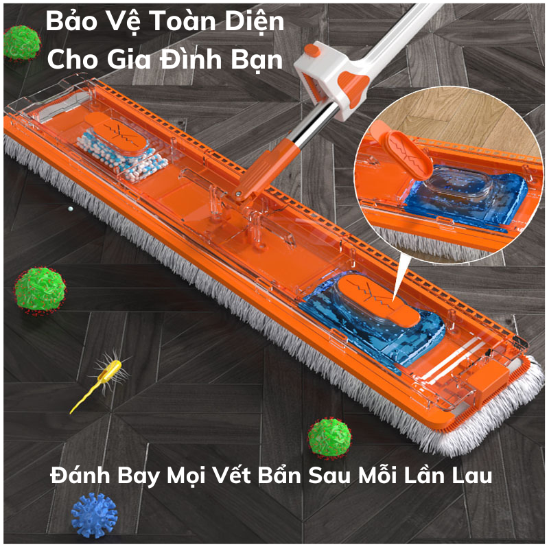 Cây Lau Nhà Nami Thiết Kế Mới Lau Siêu Sạch Chổi Xoay 360 Độ