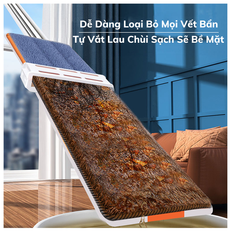 Cây Lau Nhà Nami Thiết Kế Mới Lau Siêu Sạch Chổi Xoay 360 Độ