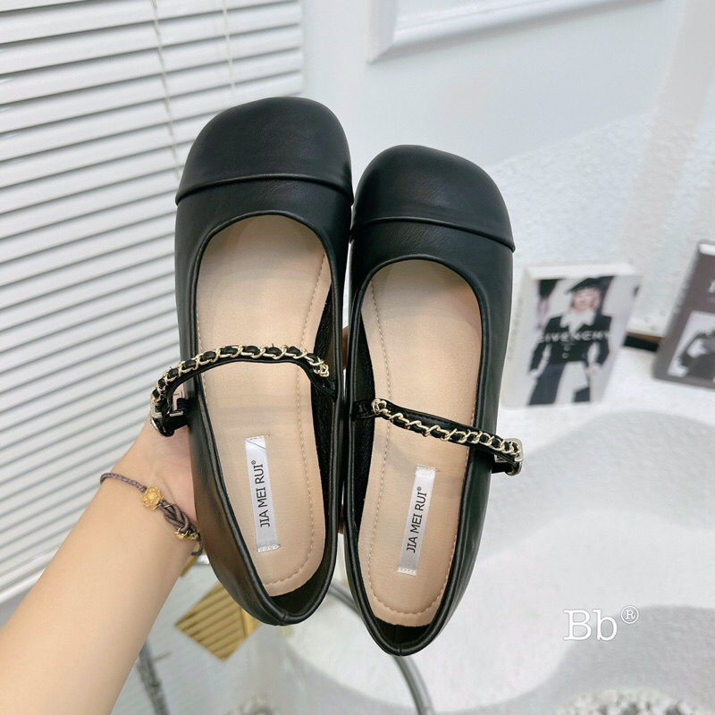 Giày bệt quai xích - Đế bằng da mềm