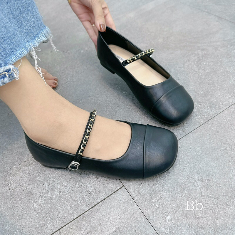 Giày bệt quai xích - Đế bằng da mềm