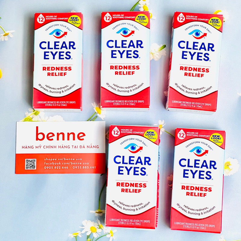 Nước nhỏ mắt Clear Eyes Redness Relief của Mỹ