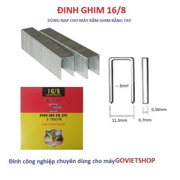 Kềm bấm ghim gỗ 16/6 - 16/8 bằng tay lực mạnh, hiệu Berrylion, xi trắng, Máy bấm ghim gỗ bằng tay