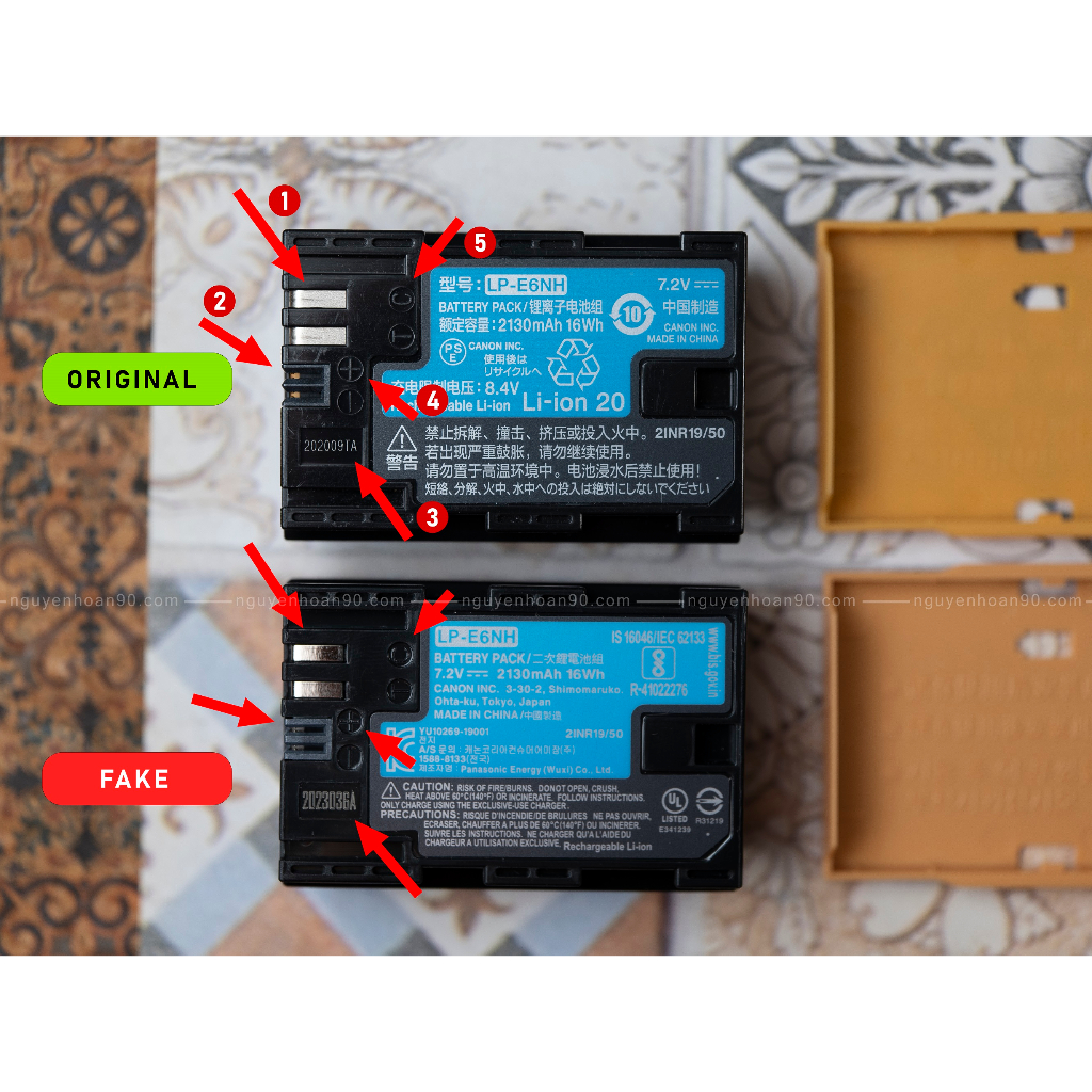 Pin canon LP-E6NH đã qua sử dụng, pin cho Canon R5, R6, R, 5D IV, 6D II, 6D, 5D3, 90D, 80D