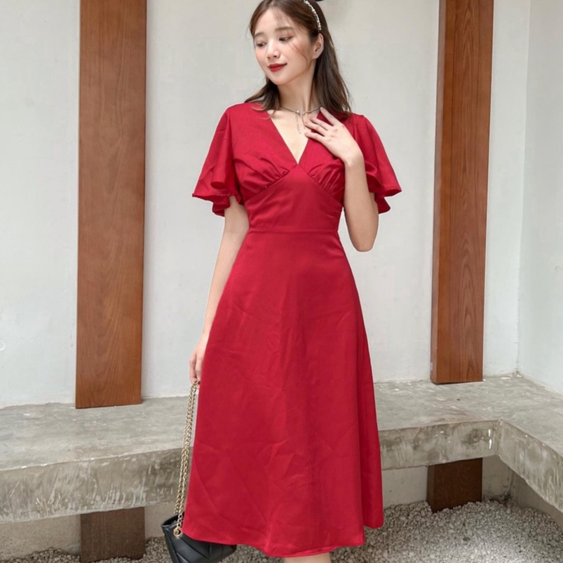 GOLA - Đầm CLARA - Đầm midi cánh tiên cổ V