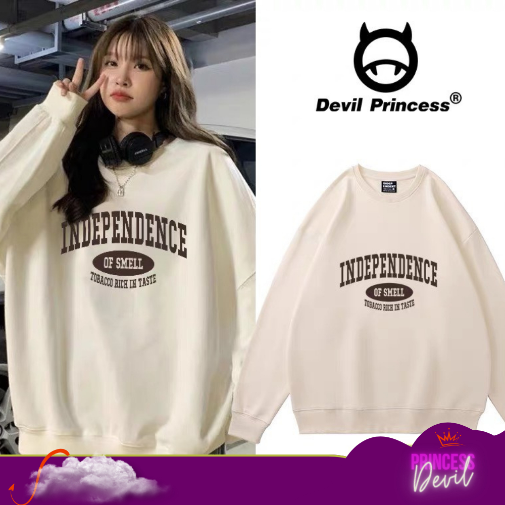 Áo sweater nữ tông màu basic thời trang Deliz nỉ chui đầu tay dài form rộng hàng Quảng Châu Devil Princess