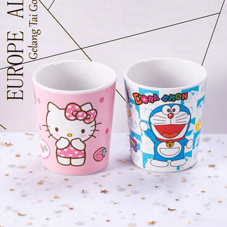 Ly cốc uống nước - ống hút tặng cọ Hello Kitty - Doremon Doraemon