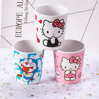 Ly cốc uống nước - ống hút tặng cọ Hello Kitty - Doremon Doraemon
