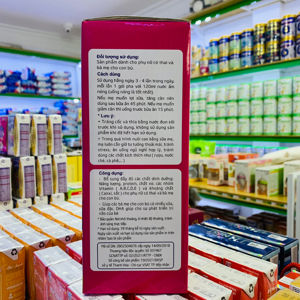 HỘP 35 GÓI 630G NGŨ CỐC LỢI SỮA OMEGA HỒNG HOA ORGANIC BỔ SUNG NĂNG LƯỢNG VÀ KHOÁNG CHẤT