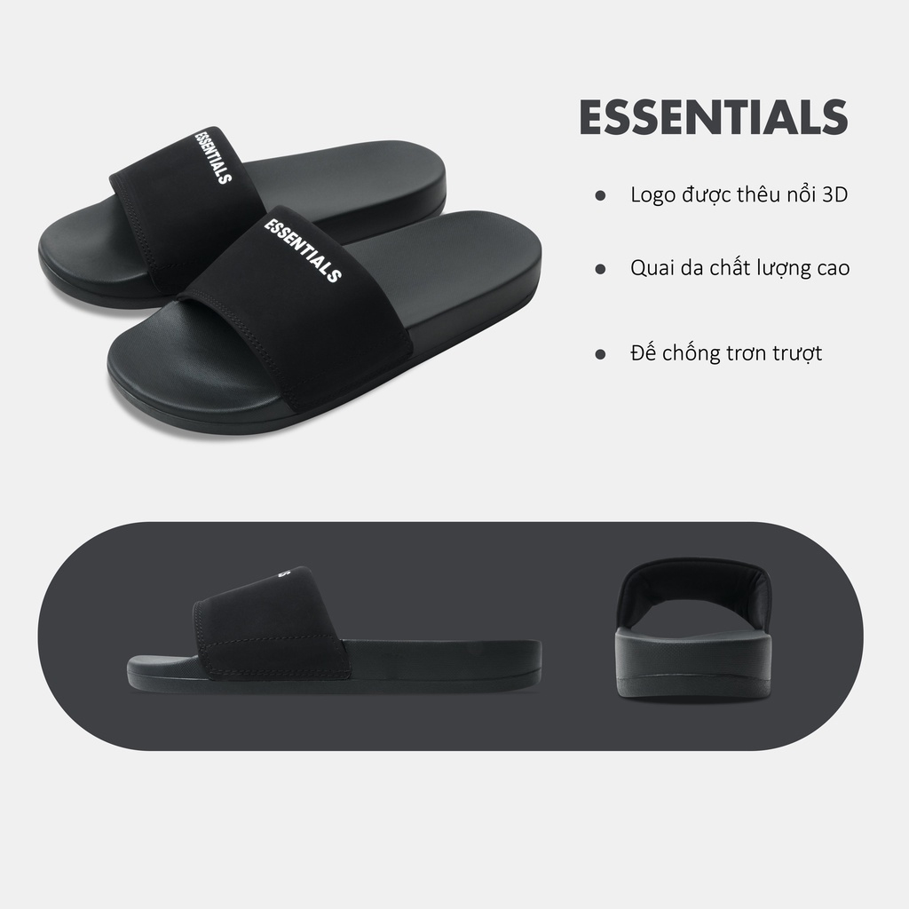 Dép Essentials quai ngang kiểu dáng phong cách Hàn Quốc đơn giản Big size 38-46 michi michi