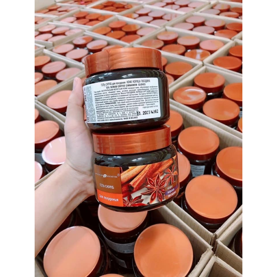 Nhập Khẩu - Tẩy tế bào chết toàn thân Exclusive Belarus chiết xuất quế hồi và coffee 380ml