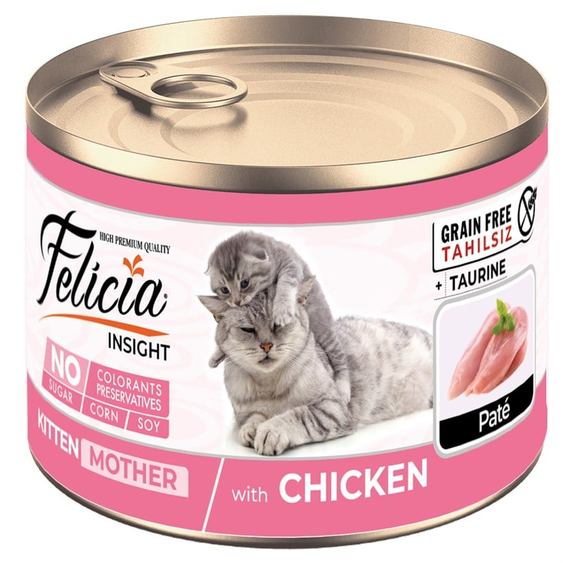 200gr - Pate Felicia Mèo Mẹ Mèo con Grain Free từ Châu Âu thành phần Gà Mother & Babycat Kitten Mousse thêm Taurine