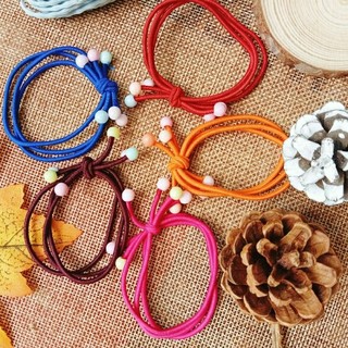 Cột tóc 3 sợi bi tròn nhiều màu sắc cho nữ