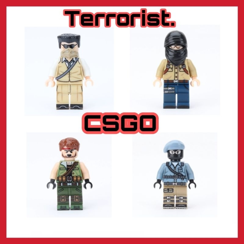 Lắp Ráp Đồ Chơi Combo 4 Minifigure Lính Khủng B.ố Đánh thuê hồi giáo CSGO MOC