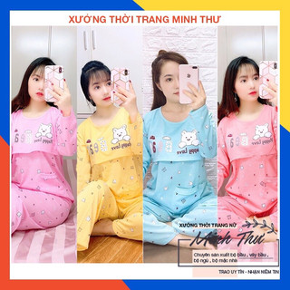 Bộ bầu sau sinh bear lật ti cho mẹ hàng cotton đẹp