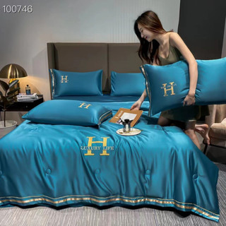 Set Chăn ga phi lụa chữ H nhập khẩu hàng Chất lượng cao 2023