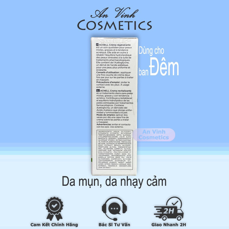 Kem ngừa mụn ban ngày / ban đêm dành cho da mụn, da nhạy cảm Canova Acnell 50+ / Acnell 50 - 50ml