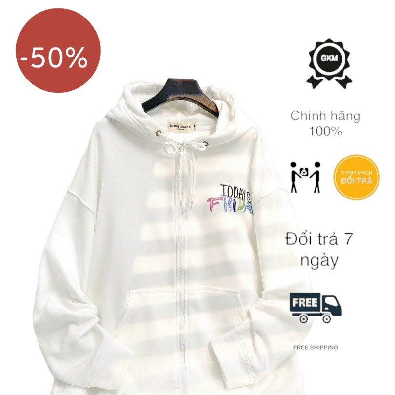 Áo Hoodie nam nữ Zip TODAY IS MY FRIDAY Form Rộng Vải Nỉ Bông Tay Dài Phong Cách bao đẹp tpp339 mới