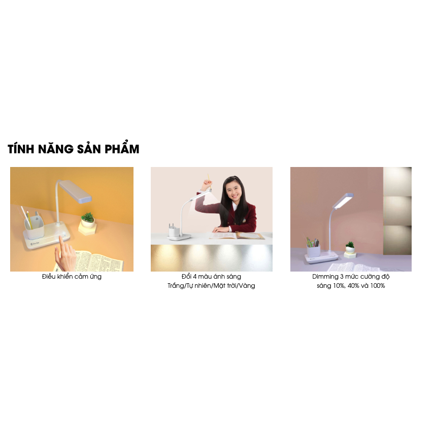 Đèn bàn học cảm ứng  bảo vệ Thị lực Rạng Đông RL-45 6W  - BH 24 tháng