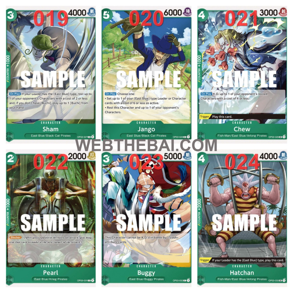 🌟CHÍNH HÃNG🌟 Bài Lẻ One Piece TCG Tiếng Anh Team Đỏ Xanh Lá OP-03 Pillars of Strength
