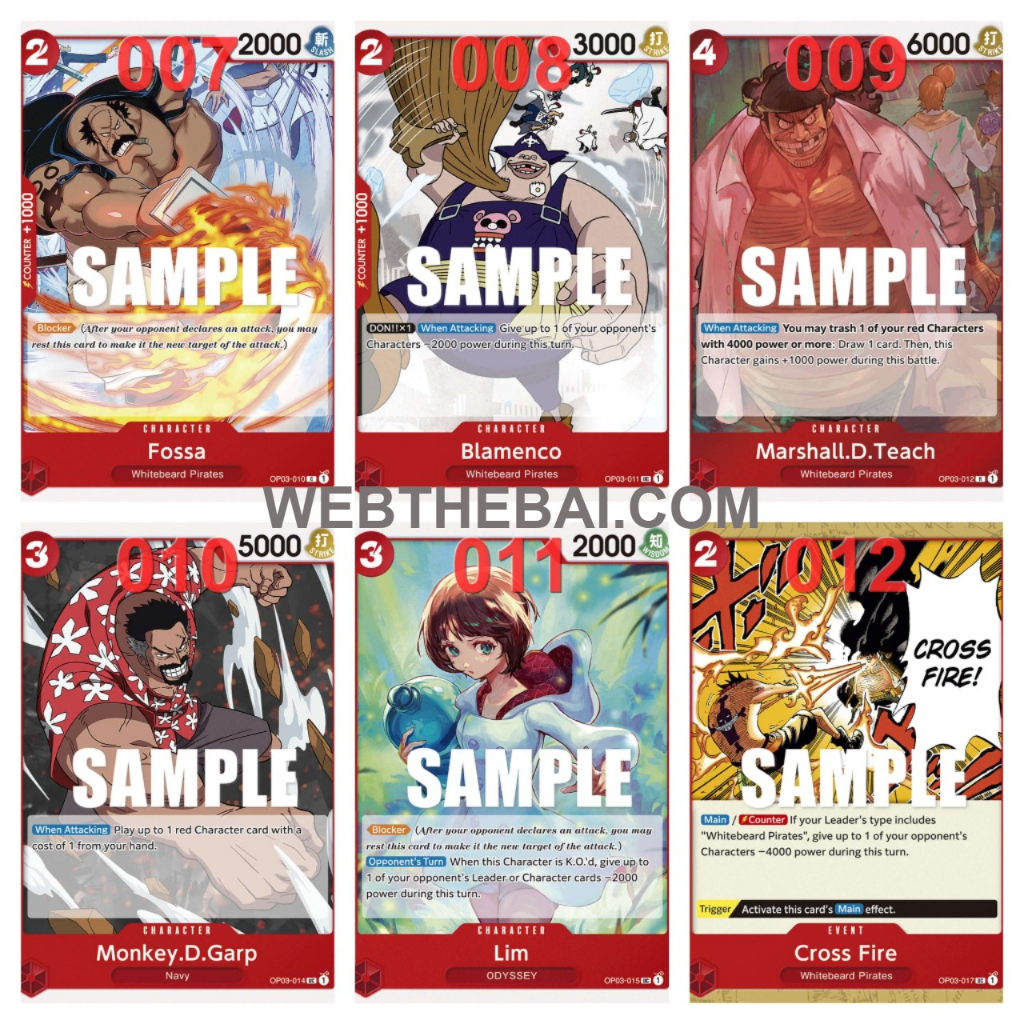 🌟CHÍNH HÃNG🌟 Bài Lẻ One Piece TCG Tiếng Anh Team Đỏ Xanh Lá OP-03 Pillars of Strength