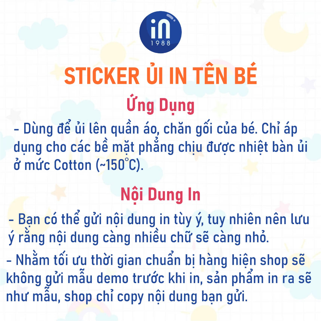 Bộ 6 Sticker Ủi In Tên Bé Mẫu Bé Trâu Dễ Thương - Sticker Ủi Quần Áo, Ba lô, Chăn Gối Đánh Dấu Đồ Dùng Cá Nhân Cho Bé