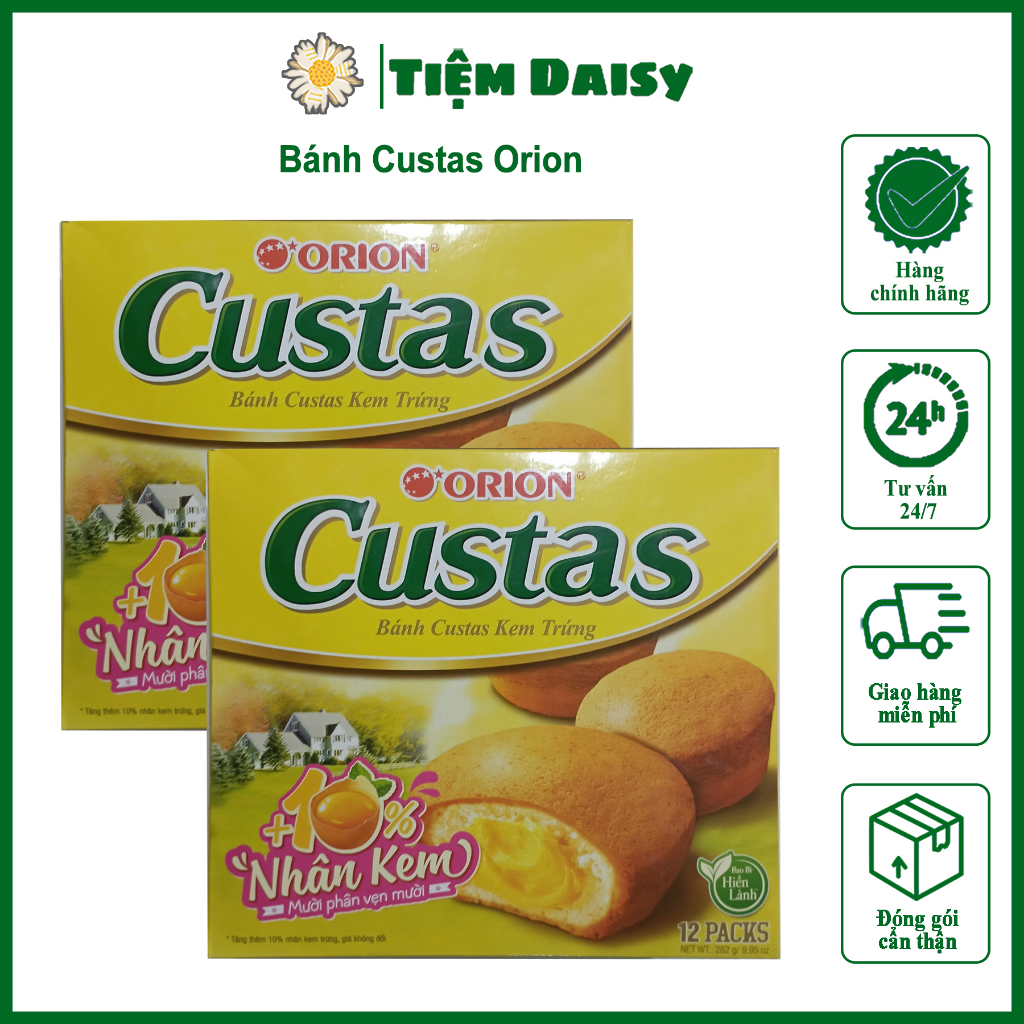 Bánh kem trứng Custas Orion hộp 12 cái
