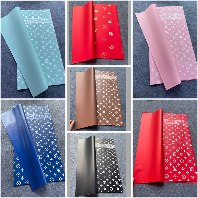 giấy 2 mặt gói hoa chữ LV (20 tờ)
