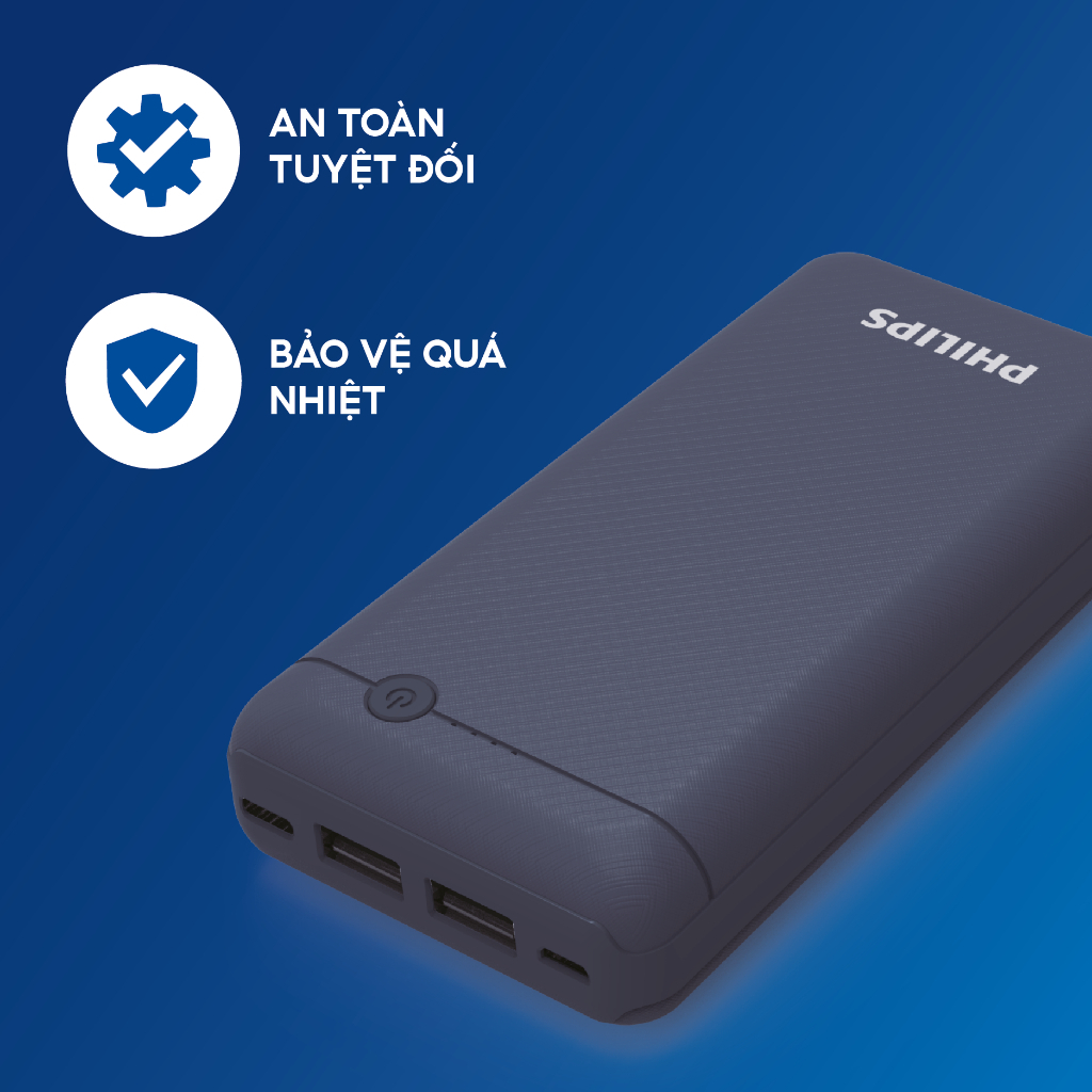 Pin sạc dự phòng Philips 20.000 mAh PD 18W DLP1720 - Hàng Chính Hãng