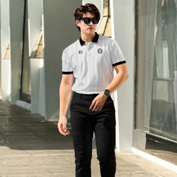 Áo polo nam HAFOS COBES vải Cotton dệt Waffle cao cấp