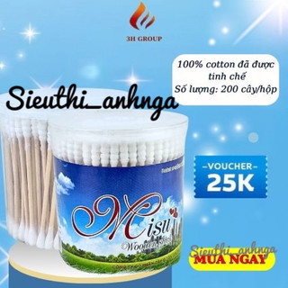 Tăm Bông Misu Lọ 200 Que ( hộp xanh biển )