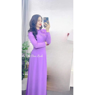 {XXX} Áo dài lụa kết hoa nổi - Áo Dài Đan Linh