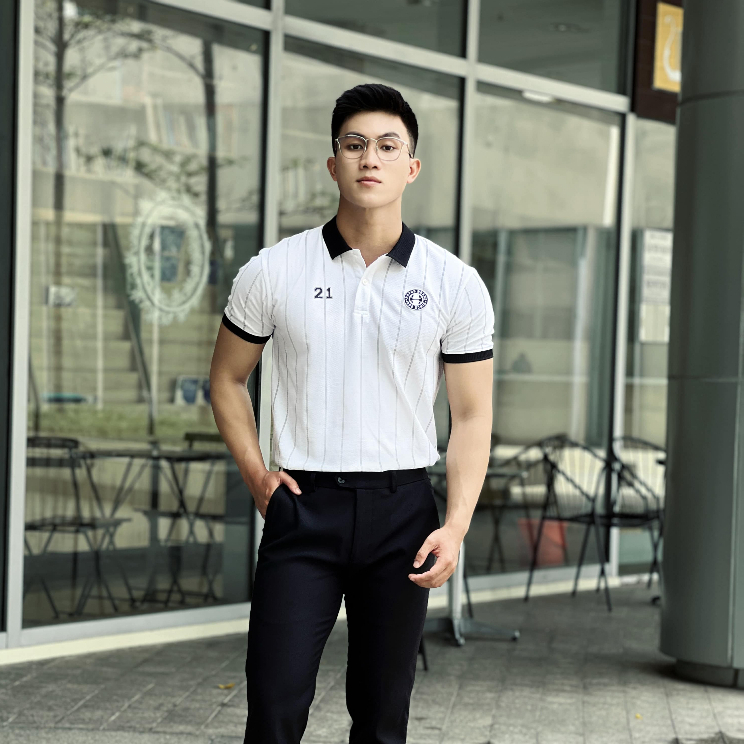 Áo polo nam HAFOS COBES vải Cotton dệt Waffle cao cấp