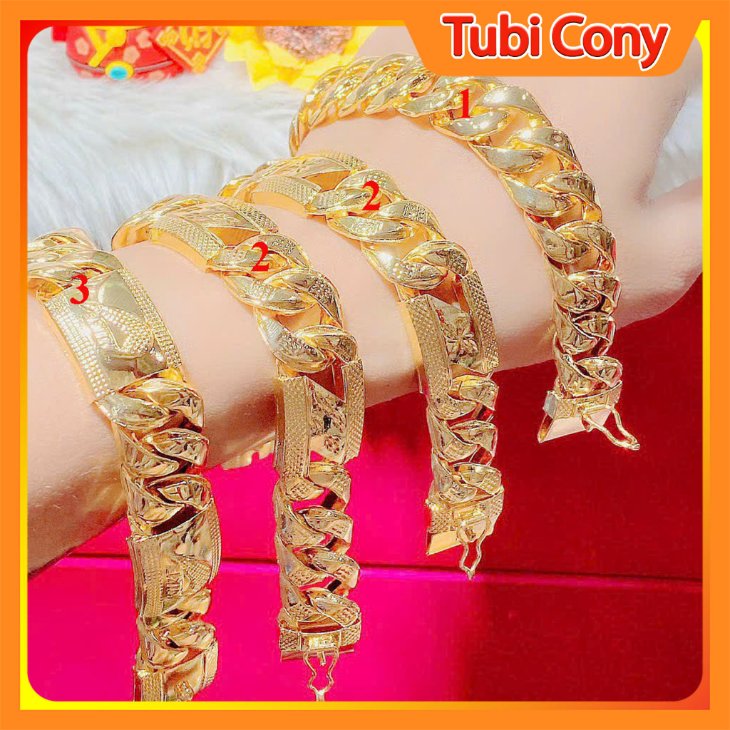 Lắc Tay Nam Nữ Tubi Cony Mạ  Dạng Xích Gồm 3 Kiểu Cực Ngầu L17923 - Đi Chơi, Dự Tiệc Rất Đẹp - Bao Đổi Tra Trong
