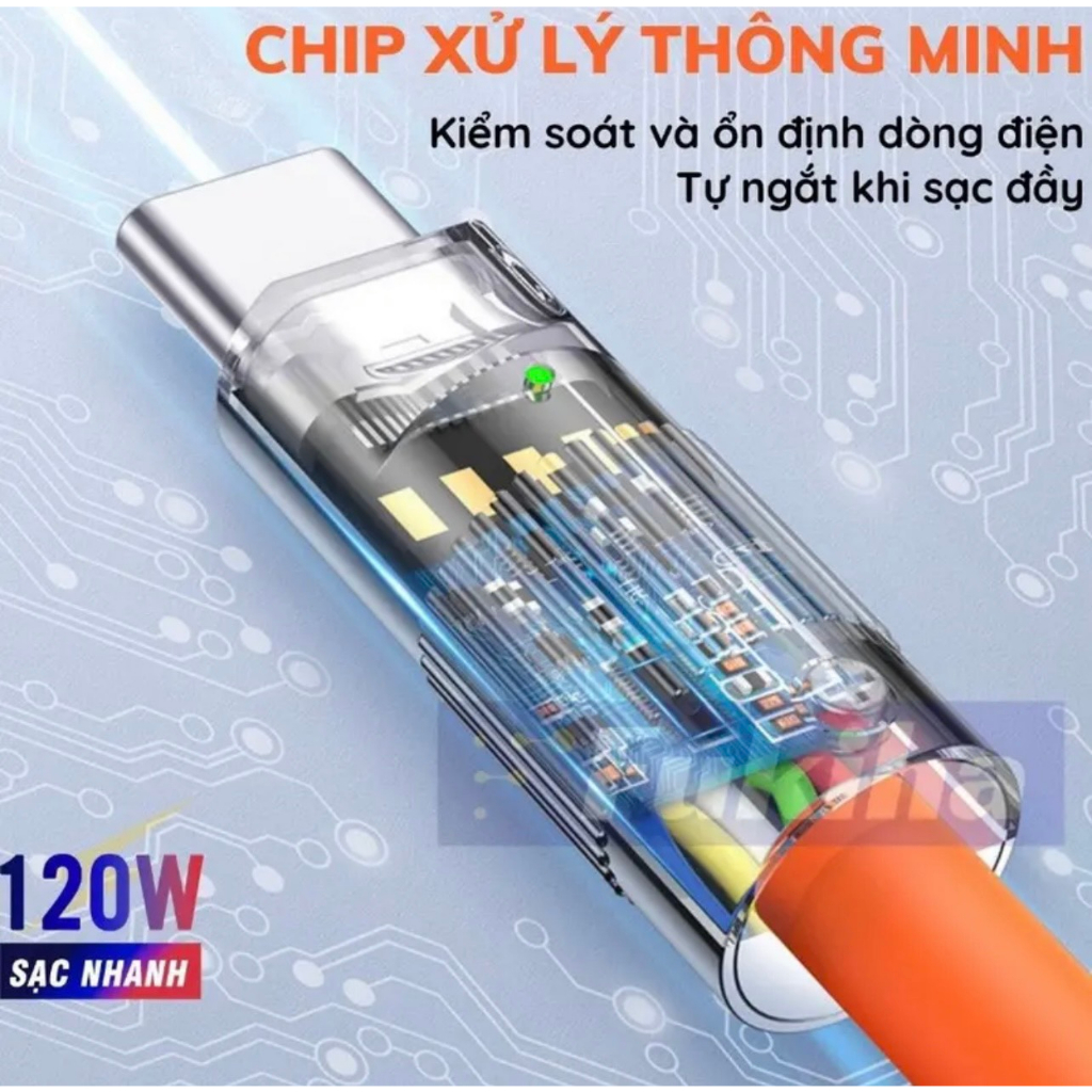 Cáp Sạc Nhanh 3 Trong 1 6A Cổng Type C Bằng Silicone Và Hợp Kim Kẽm PKSAIGON