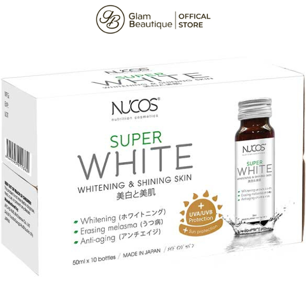 COLLAGEN LÀM TRẮNG DA GIẢM NÁM NUCOS SUPER WHITE 50ML*10 Glam Beautique