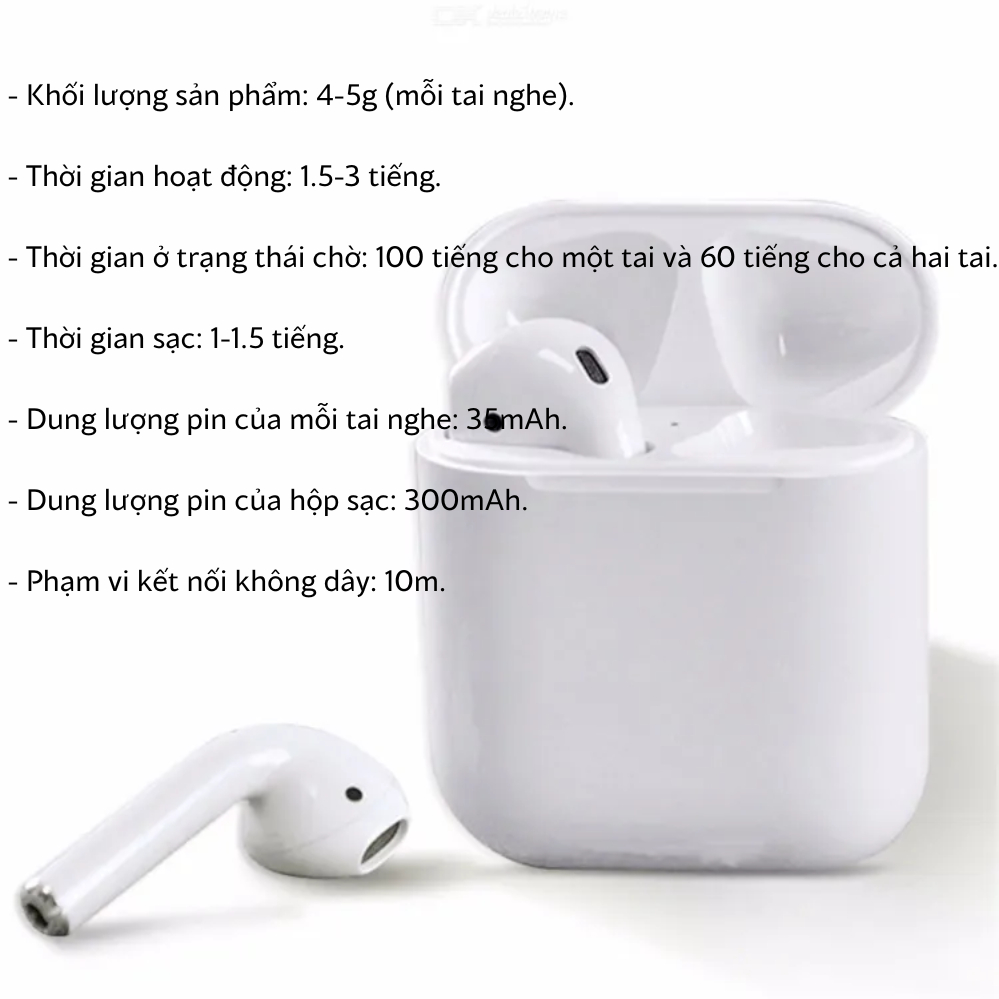Tai Nghe Nhét Tai Bluetooth I12 Không Dây