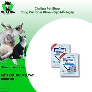 [HCM - GIAO HỎA TỐC] Men khử khuẩn CÁT VỆ SINH MÈO BIOLINE BS1 diệt mầm bệnh, mùi hôi phân nước tiểu trong cát mèo