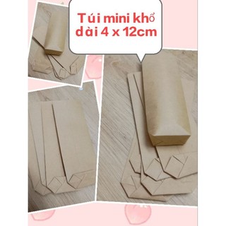 Combo 100 túi kraft Nhật mini khổ dài ngang 4cm x dài 12cm